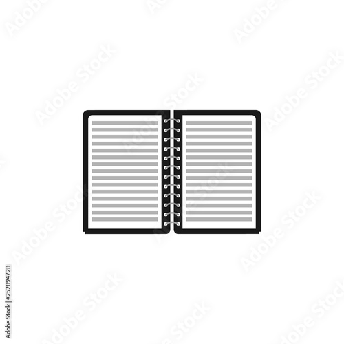 paper notebook icon vector silhouette, Document vector symbol EPS10
