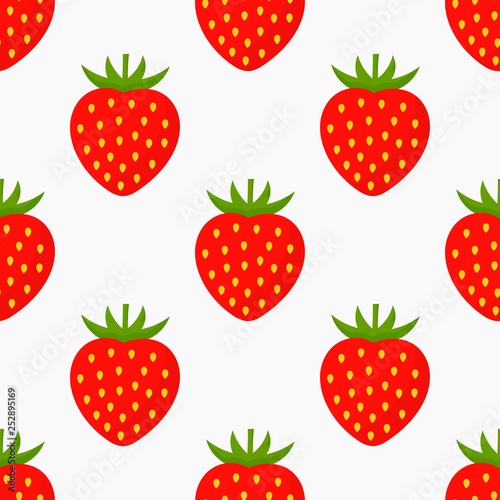 Strawberry fruit seamless pattern.