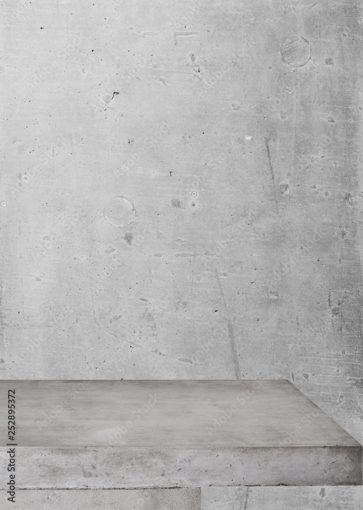 Empty concrete table and wall Empty concrete table and wall