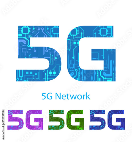 5G label set .High Speed Internet .Vector technology icon network sign 5g.