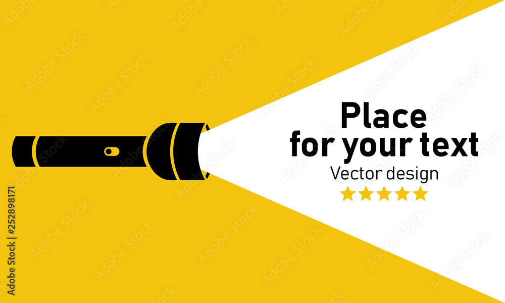 Vector flat flashlight - obrazy, fototapety, plakaty 