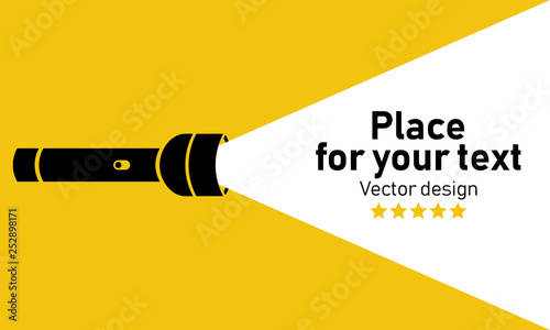 Vector flat flashlight photo