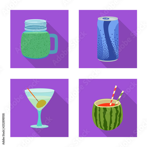 Isolated object of drink and bar symbol. Collection of drink and party stock symbol for web.