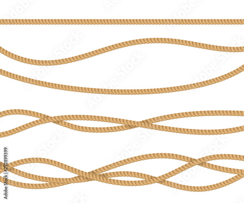 Realistic 3d Detailed Rope for Decoration. Vector