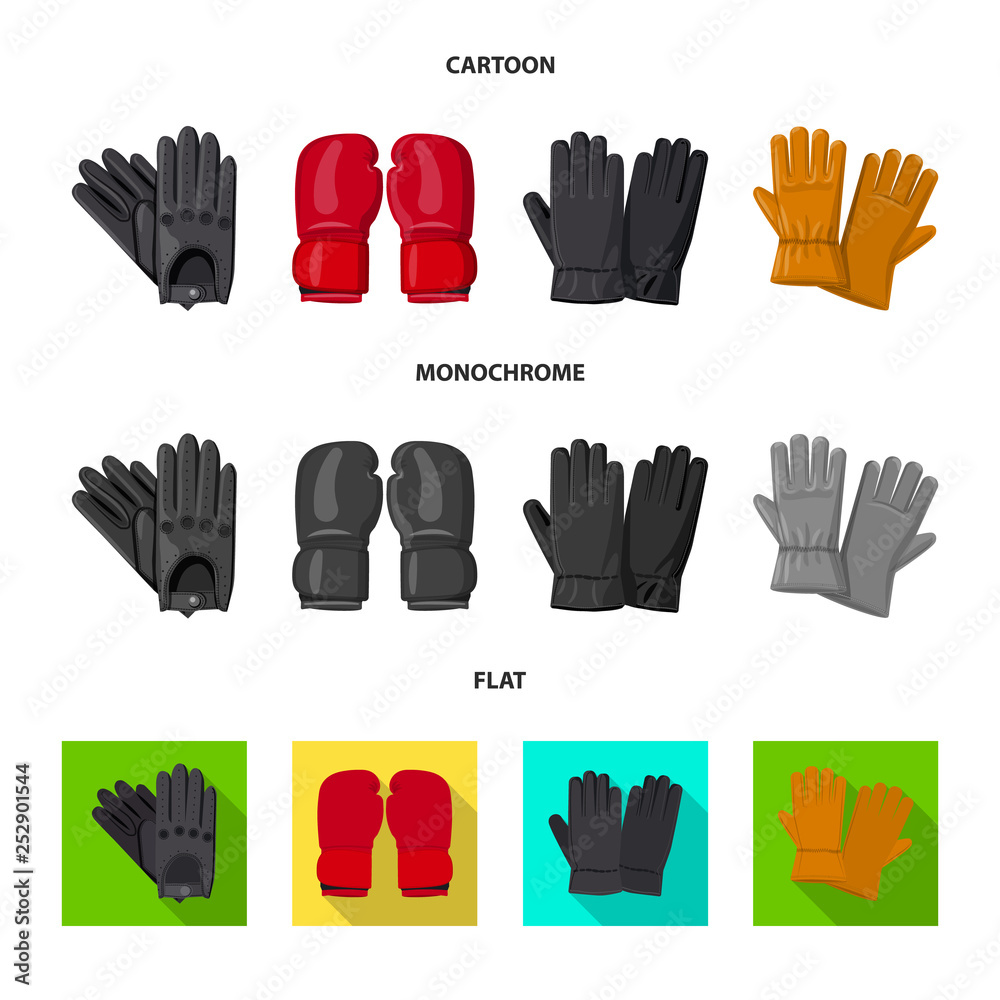 Fototapeta premium Isolated object of glove and winter sign. Set of glove and equipment stock symbol for web.