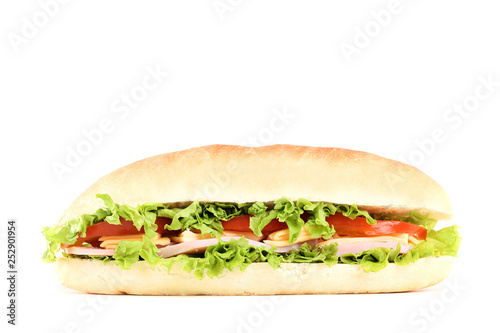 Fresh sandwich isolated on white background
