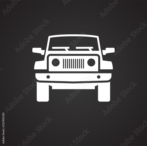 Car icon on background for graphic and web design. Simple vector sign. Internet concept symbol for website button or mobile app. © Andre