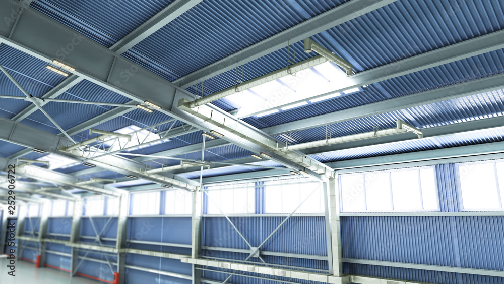 empty Hangar delivery warehouse 3d render illustration empty Hangar delivery warehouse 3d render illustration