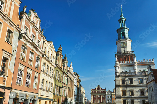 Old market with Renaissance town hall tower in Poznan. © GKor
