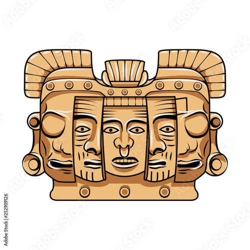 Aztec statue head.