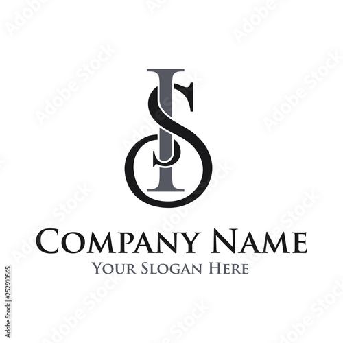 Letter initial SI vector logo template