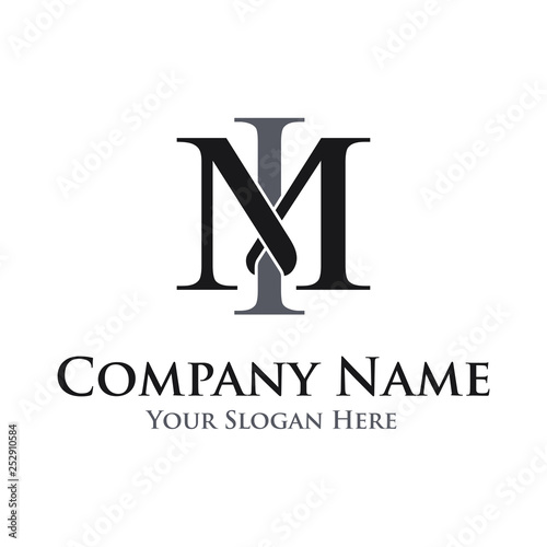 Letter initial MI vector logo template