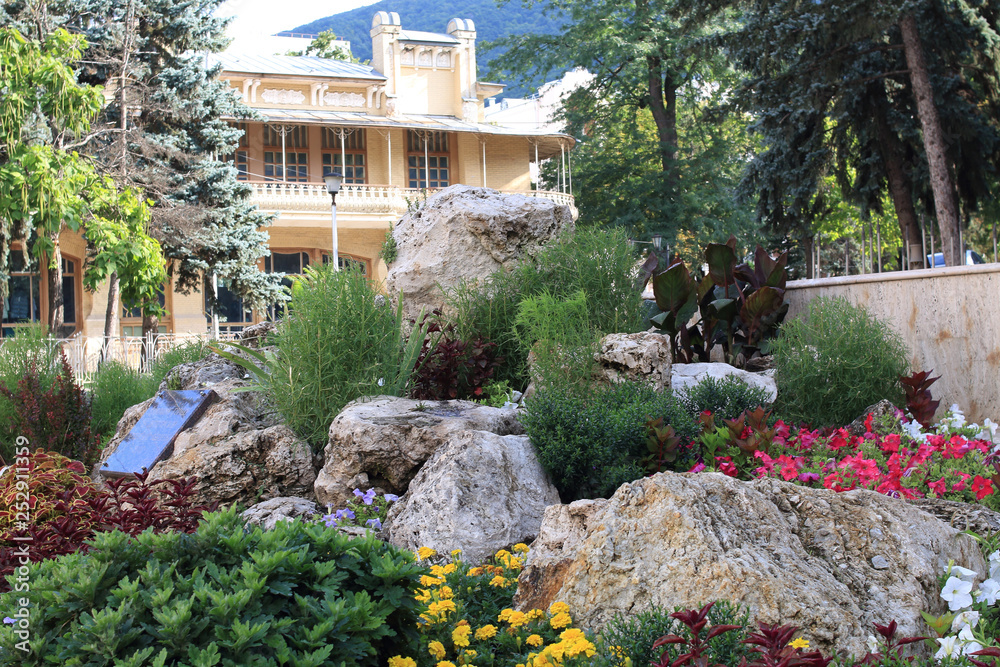 Flowerbed near the Monument of the Armenian community of Pyatigorsk