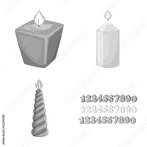 Vector design of paraffin and fire  symbol. Collection of paraffin and decoration    vector icon for stock.