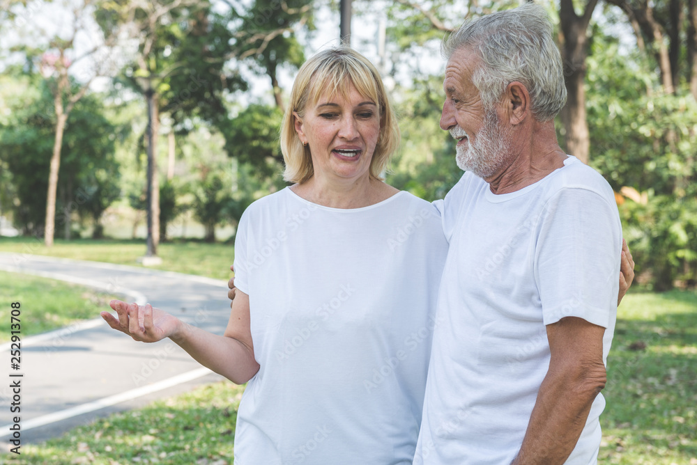 Happy old couple enjoy and relax in the park. Happy old couple enjoy and relax in the park.