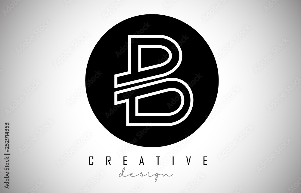 B Letter Logo Monogram Vector Design. Creative B Letter Icon on Black Circle B Letter Logo Monogram Vector Design. Creative B Letter Icon on Black Circle