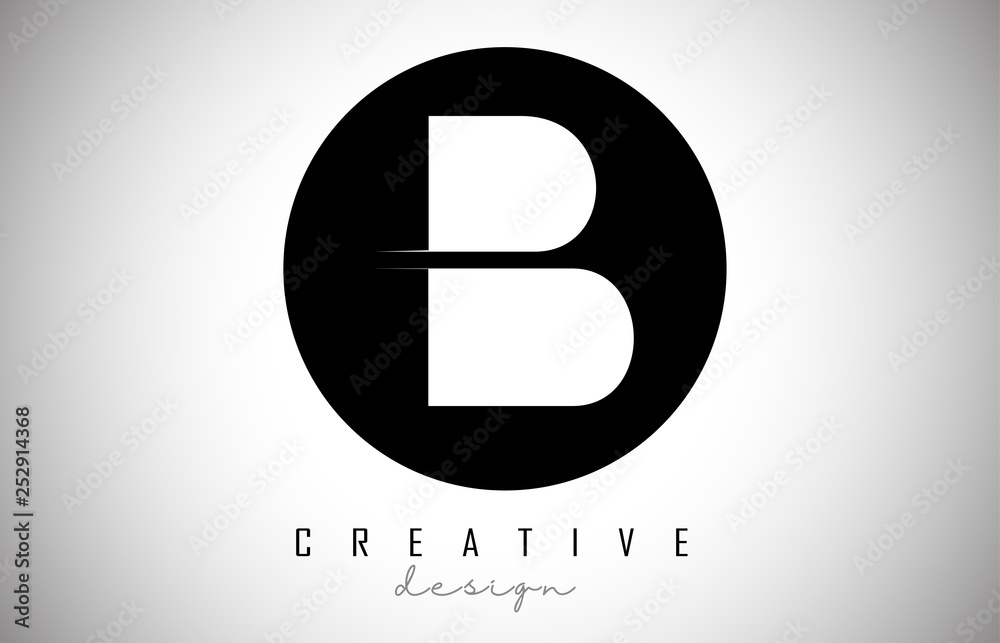 B Letter Logo Monogram Vector Design. Creative B Letter Icon on Black Circle B Letter Logo Monogram Vector Design. Creative B Letter Icon on Black Circle