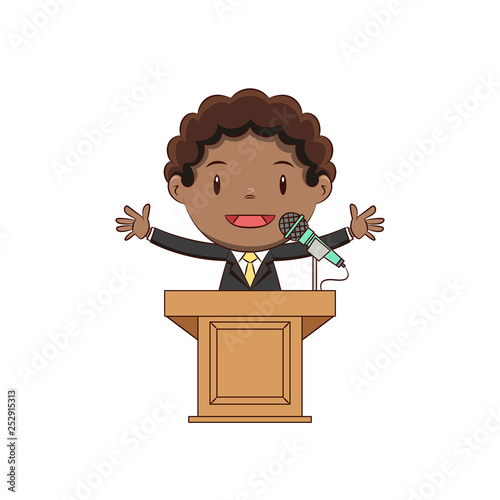 Boy podium speech