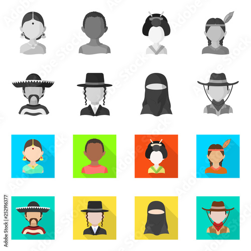 Vector design of imitator and resident logo. Collection of imitator and culture vector icon for stock.
