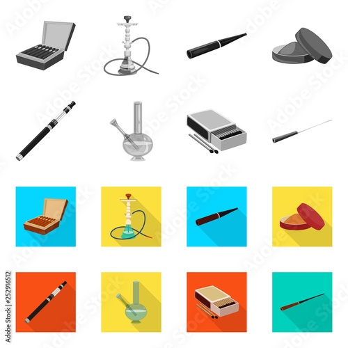 Vector illustration of refuse and stop symbol. Collection of refuse and habit stock vector illustration.