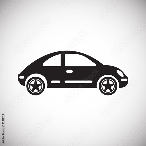 Fototapeta Naklejka Na Ścianę i Meble -  Car icon on background for graphic and web design. Simple vector sign. Internet concept symbol for website button or mobile app.
