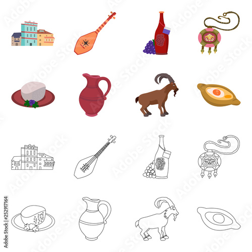 Vector design of culture and sightseeing sign. Set of culture and originality vector icon for stock.