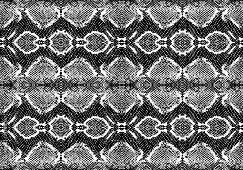Snake skin pattern texture repeating seamless monochrome black and white. Vector. Texture snake. Fashionable print. Fashion and stylish background
