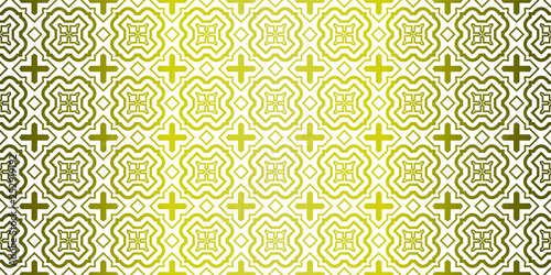 Yellow gradient Color Seamless Lace Pattern With Abstract Geometric. Stylish Fashion Design Background For Invitation Card. Illustration.