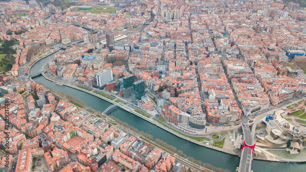 Fototapeta premium aerial view of bilbao city, Spain