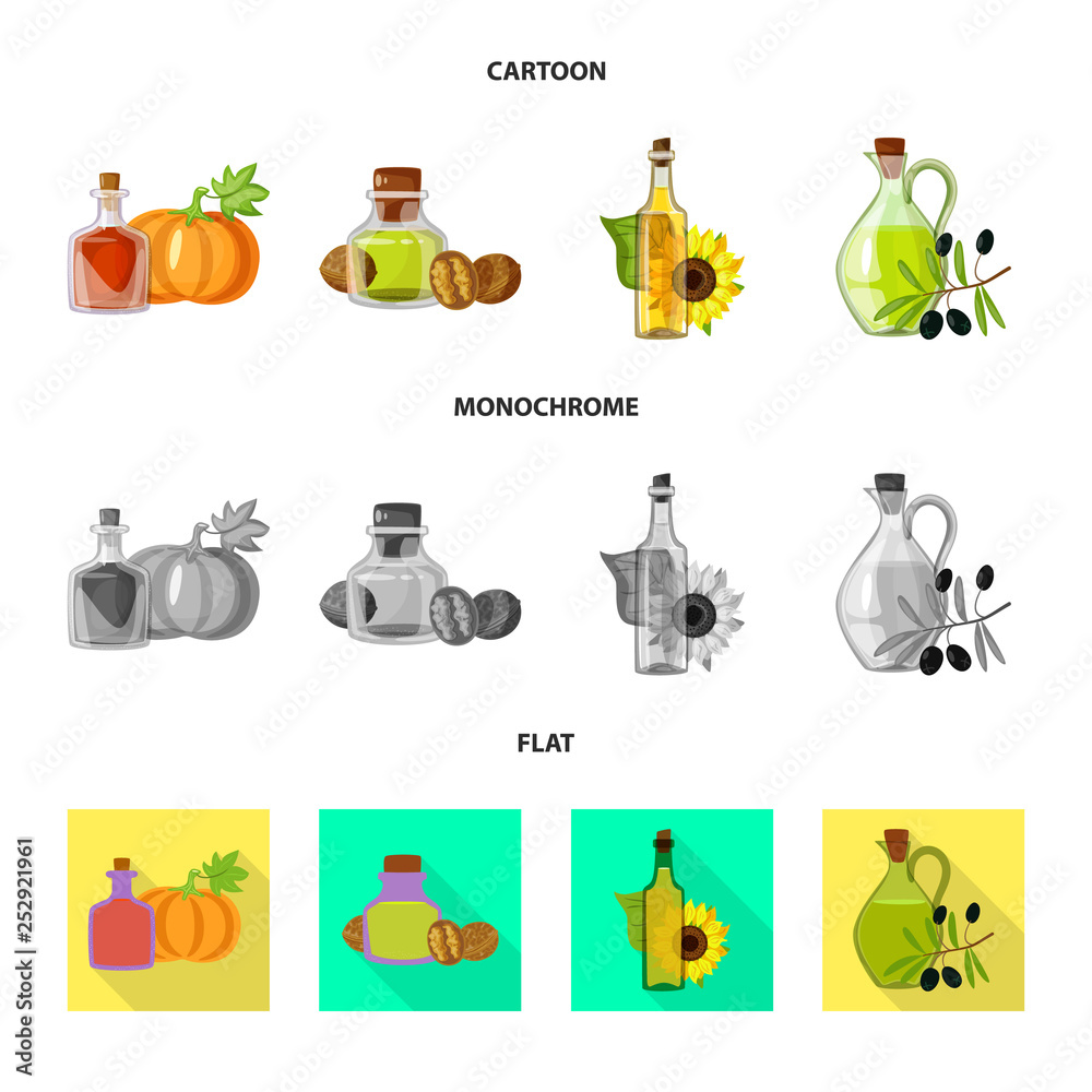 Fototapeta premium Vector design of healthy and vegetable sign. Collection of healthy and agriculture stock vector illustration.