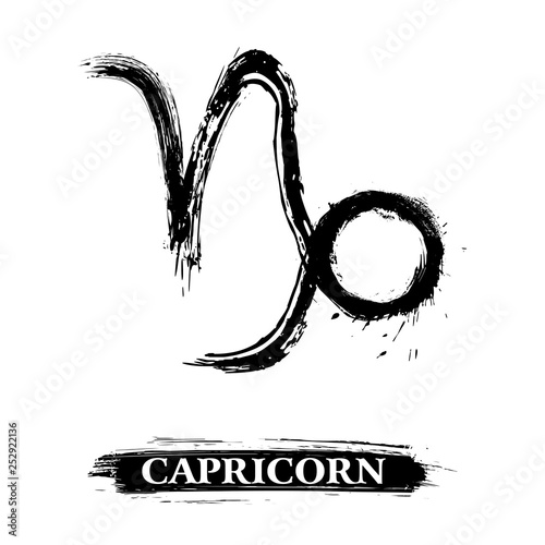 Fototapeta Zodiac sign Capricorn created in grunge style