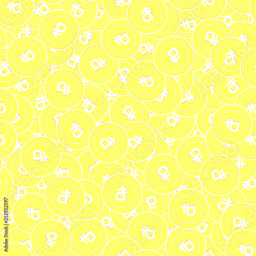 Russian ruble gold coins seamless pattern. Classy 