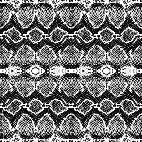Snake skin pattern texture repeating seamless monochrome black and white. Vector. Texture snake. Fashionable print. Fashion and stylish background