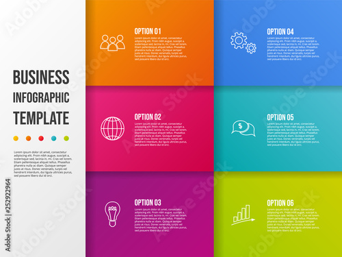 Colorful infographic template with business icons. Vector