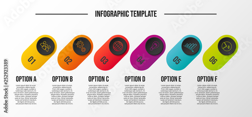 Colorful infographic with business icons. Vector