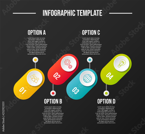 Chart with colorful business icons - infographic template. Vector