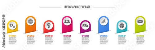 Concept of a colorful infographic with business icons - infographic template. Vector