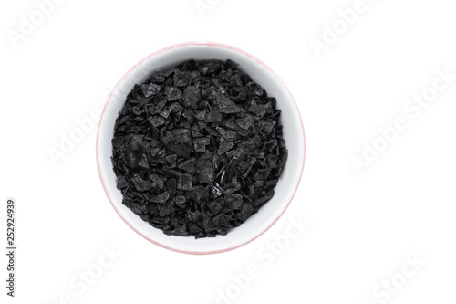 Bowl of black mediterranean sea salt