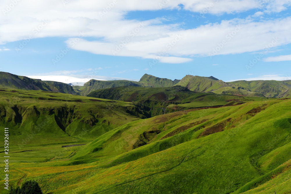 Green hills of Iceland