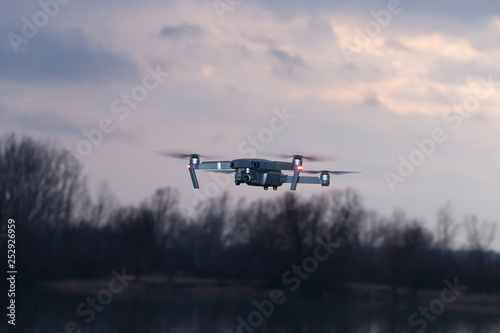 A shot of a flying dron.