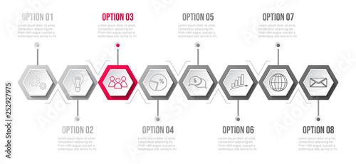 Business infograph with icons - concept of template. Vector