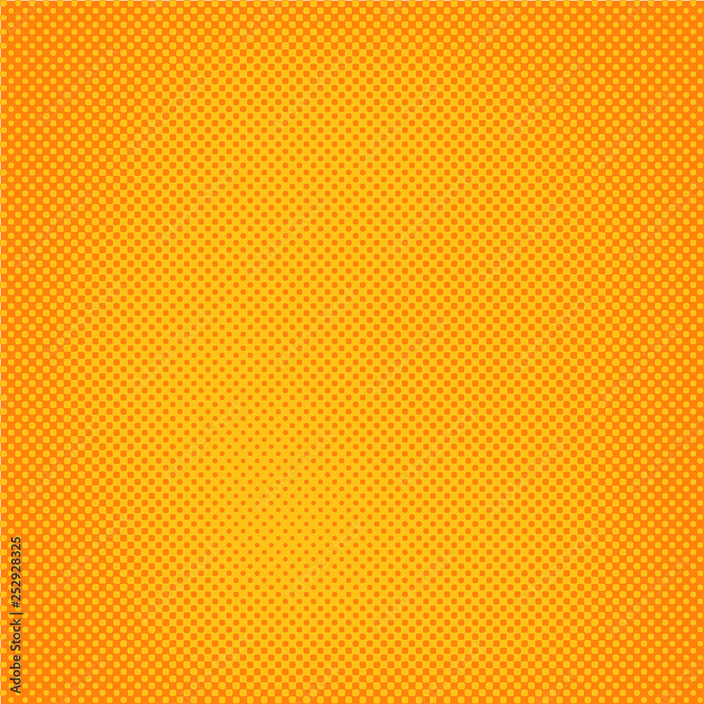 Pop art style banner design, square screen background in turmeric color