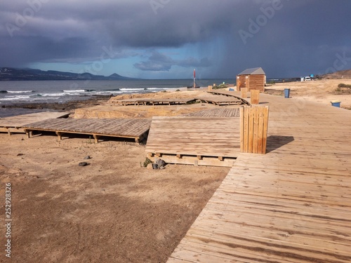 Plataforma de madera, playa del Confital Gran Canaria photo