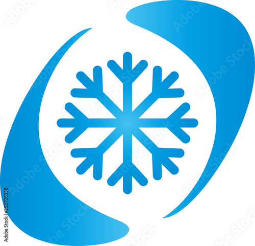 Zwei Tropfen und Schneeflocke, Klimaanlage, Logo