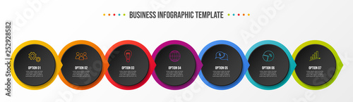 Business infograph with icons - round chart template. Vector