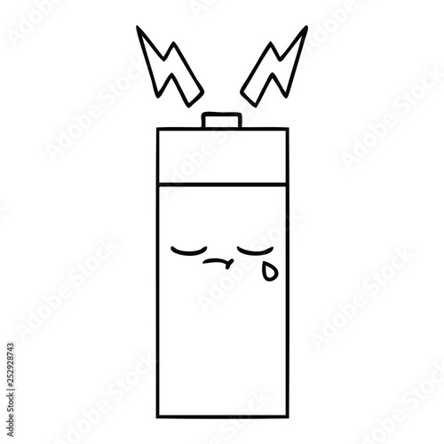 line drawing cartoon battery
