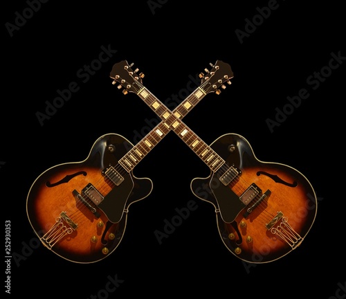 Jazz hollow body vintage electric guitars photo