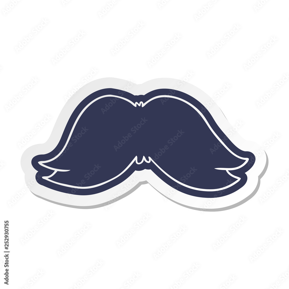 cartoon sticker of a mans moustache cartoon sticker of a mans moustache
