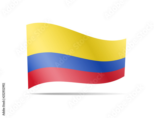 Waving Colombia flag in the wind. Flag on white background vector illustration Free Download Waving Colombia flag in the wind. Flag on white background vector illustration - GFXLoad