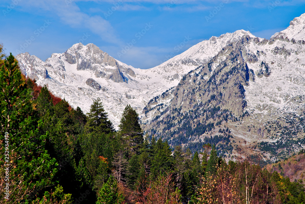 Snowy mountains in the Pyrenees